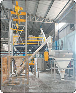 Sistema de recepção, segurança, limpeza e dosagem de produto